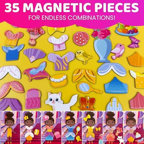 Magnetic Dress Up Dolls Book for Kids - Magnetic Puzzle for 2 3 Year Olds — view 3