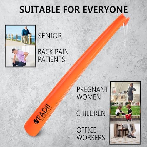 FADII Shoe Horn Long Handled 45cm+22cm Long Shoe Horn-Plastic Shoehorn For Men, Women With Comfort Grip Long Shoe Horns-Flexible Extra Long Shoe Horn For Elderly- Pack of 2 Shoe Spoon — view 4