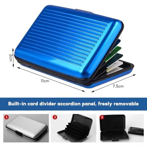Wrbugukeji Metal ID Organiser Wallet, 4 Pcs Aluminium Credit Card Wallet — view 2