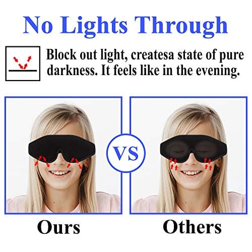 3D Sleep Mask for Kids, Light Block Sleeping Blindfold Memory Foam Contoured Eye Mask for Sleep, Adjustable Strap Eye Cover and Travel Sleep Mask for Boys Girls (Orange) — view 6