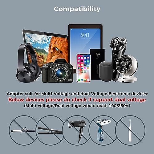 TESSAN UK to Brazil Plug Adapter, Type N Travel Adaptor with USB C — view 6