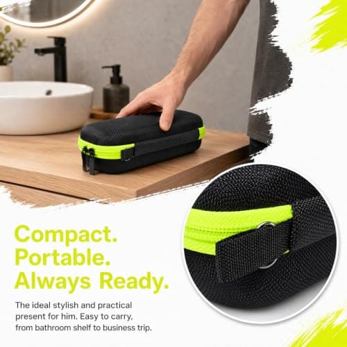 Merzio Compatible with Philips One Blade Case, Hard Travel Case for Mens Electric Shaver, Waterproof Storage Case for OneBlade Pro 360 & Braun Series 9, Black — view 6