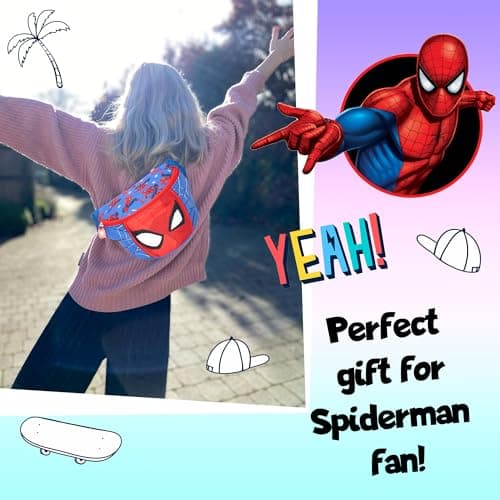 Spiderman Marvel Spiderman Bum Bag for Boys Adjustable Strap Lightweight Funny Pack Waist Bag Travel Pouch for Kids Crossbody Bag with Adjustable Strap, Bumbag for Kids — view 6