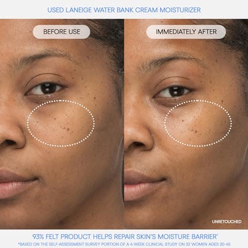 LANEIGE Water Bank Blue Hyaluronic Cream Moisturiser, Korean Face Moisturiser for Normal to Dry Skin, 100-Hour Hydration, Strengthen Skin Barrier, Blue Hyaluronic Acid & Pepta-Panthenol Complex, 20ml — view 4