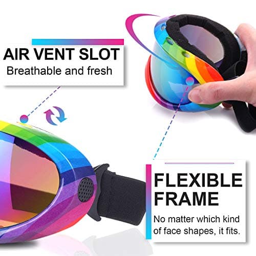 Yizerel Ski Goggles, Pack of 2, Snowboard Goggles for Kids, Boys & Girls, Youth, Men & Women, with UV 401 Protection, Wind Resistance, Anti-Glare Lenses, New Edition — view 3