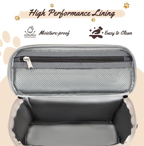 Modoker All-in-One Dog Travel Bag Airline Approved Pet Cat Tote Organizer for Weekend Trips, 2 Bowls, 2 Food Containers & Feeding Mat — view 6