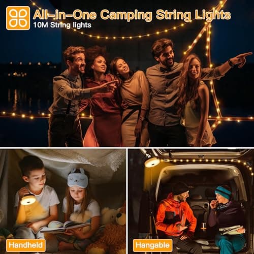 Ollny Camping String Lights 10M 100 LEDs, 2 in 1 Rechargeable Fairy Light — view 2