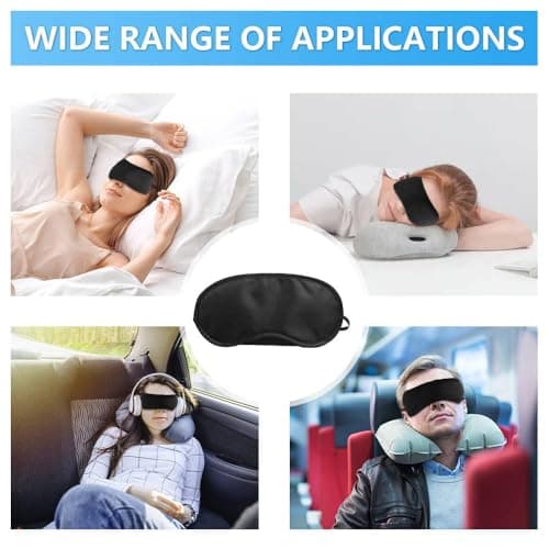 Henyall 20 Pack Eye Mask for Sleeping,Blackout & Breathable Sleep Mask with Nose Pad for Men & Women,Soft Blindfold Eye Shade Cover for Travel,on The Plane, Lunch Break and Camping Usage (Black) — view 5