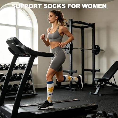 BISOUSOX Compression Socks for Women 15-20 mmHg Support Flight Socks — view 5