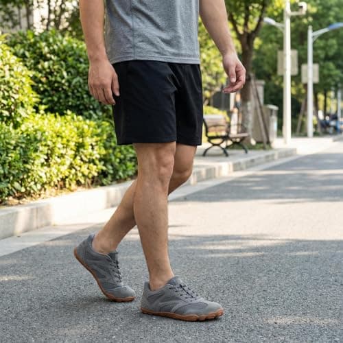 JOINFREE Wide Fit Shoes for Men Barefoot Slip On Trainers Zero Drop Minimalist Walking Shoes Lightweight Breathable Gym Training Casual Shoes for Daily Wear Dark Grey Size 10.5 — view 2