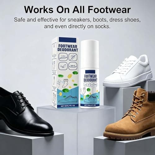 Shoe Spray Deodorizer 30ml, Odour Neutraliser for Socks Trainers Boots, Quick Dry No Residue, Fresh Mint Scent, Portable Footwear Freshener (1PC) — view 4