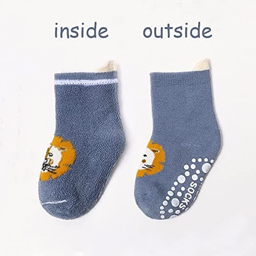 FedMois 6 Pairs Baby Kids Cozy Warm Winter Socks Anti-slip Infant Toddler Thermal Crew Socks, animals, 1-3 Years — view 5