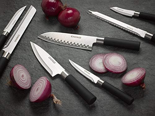Chef Aid Stainless Steel Paring Knife, 3 Inch – Soft Grip Handle for Precision Cutting, Ideal for Peeling and Detailed Food Prep — view 5