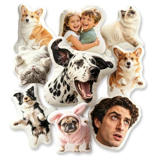 Rainsar Custom Pillow with Picture, Personalised Cushion Face or Body Shape