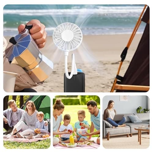 Portable Fan - Flexible Neck USB Air Fan, Multi Position Personal Cooling Tools, Energy Efficient Mini Breeze Generator, Silent Accessory | Travel Friendly For Tent, Car, Beach, Outdoor Activities — view 4