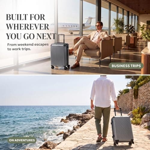 LUGG 20 Inch Sky Rover Carry On Suitcase - Lightweight ABS Hard Shell Cabin Luggage with TSA Lock, 4 Spinner Wheels, Water Resistant, EasyJet Overhead Size 55x35x23cm, 5 Year Warranty — view 4