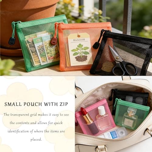 7 Pcs Small Makeup Bag for Handbag,Small Zip Travel Pouches for Handbags — view 4