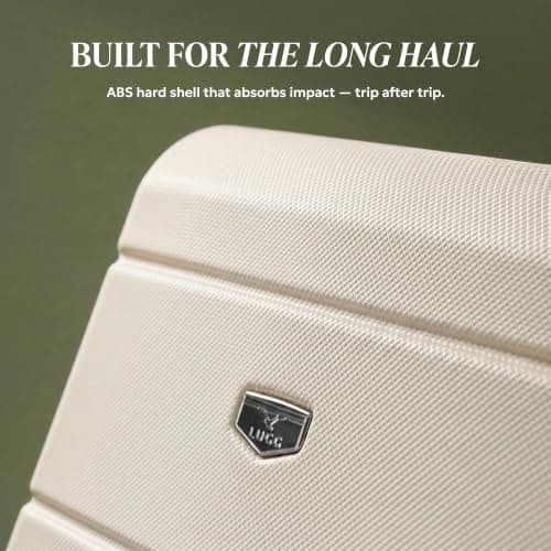 LUGG - Jetset 40cm Suitcase - 40x30x20cm- Ryanair Compatible - Underseat Size - Hard Shell ABS - Spinner & Removable Wheels - Lightweight Travel Luggage- Cream/Brown — view 3