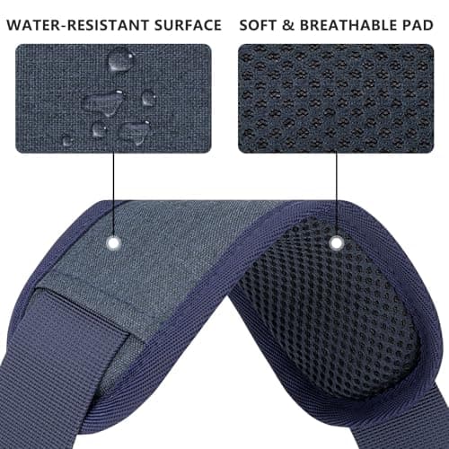 RAINYEAR 59 Inch Shoulder Strap for Bag, Adjustable Soft Padded Replacement Purse Strap with Metal Hooks for Laptop Bag, Shoulder Bag, Messenger Bag, Travel Duffel Bag, Crossbody Bag, Navy Blue — view 3