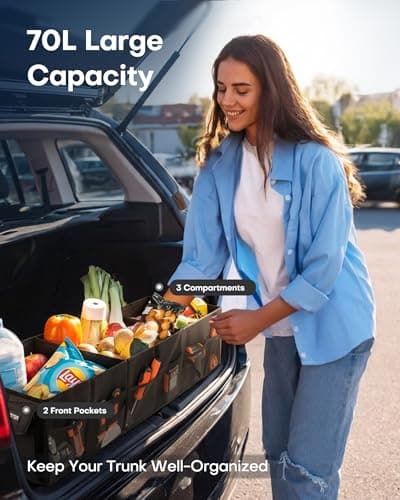 HOTOR Car Boot Oganiser - Auto Trunk Organizer Collapsible 3 Compartments — view 2