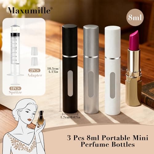 Maxumille 3PCS Perfume Atomiser 8ml, Small Aftershave Spray Bottle for Trip — view 2