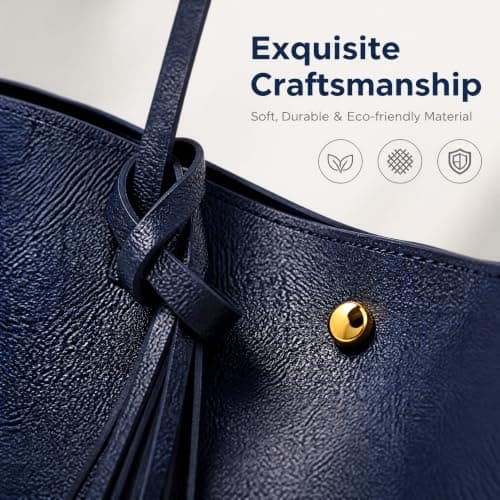 Oversize Vegan Leather Tote Women Weekender Bag Shopper Handbag Travel Purse (Blue) — view 3