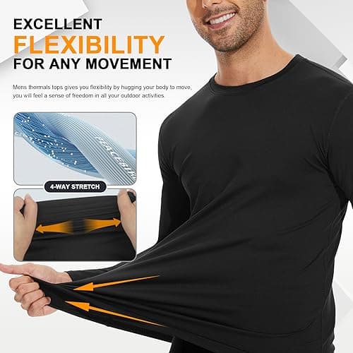 SIMIYA Mens Thermal Top Crew Neck Comfort Long Sleeve Tops — view 5