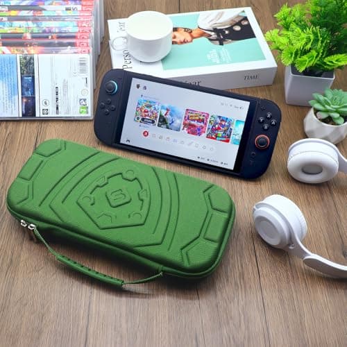 sisma Slim Carrying Case Compatible with Nintendo Switch 2 Console, Hard Shell Travel Protective Case Switch2 Thin Pouch Game Card Holders & Accessories Pocket -ArmyGreen Special Edition — view 2