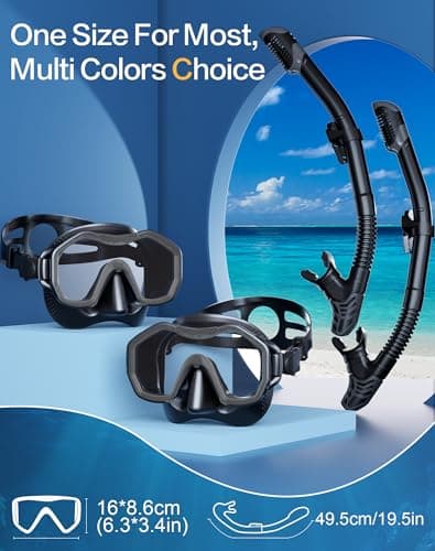 Lealinga Snorkel Set Adults 2Pack, Panoramic View Snorkel Mask — view 4