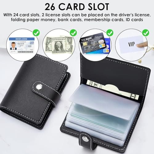 teashow PU Leather Credit Card Holder Wallet Travel Business Card Case — view 3