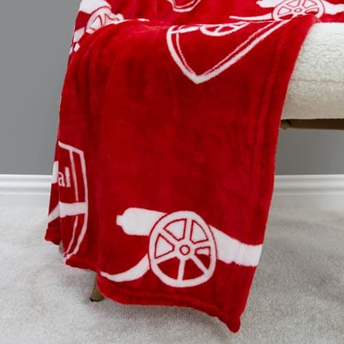 Arsenal FC Officially Licensed Fleece Throw Blanket | Super Soft, Football Combo Design | Warm Super Soft Feel Red Throw | Perfect for Home, Bedroom, Sleepovers & Camping — view 5