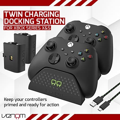 Venom Twin Charging Dock with 2 x Rechargeable Battery Packs - Black (Xbox Series X & S/Xbox One) — view 2