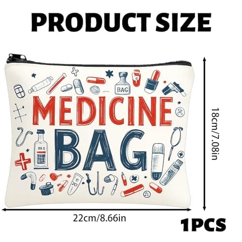 Medicine Bag, 22 x 18cm Travel Medicine Bag for Organizing Pills and Medications, Portable Medication Bag with Zipper Closure, Nursing Meds Bag Pouch for Daily Use and Travel — view 2