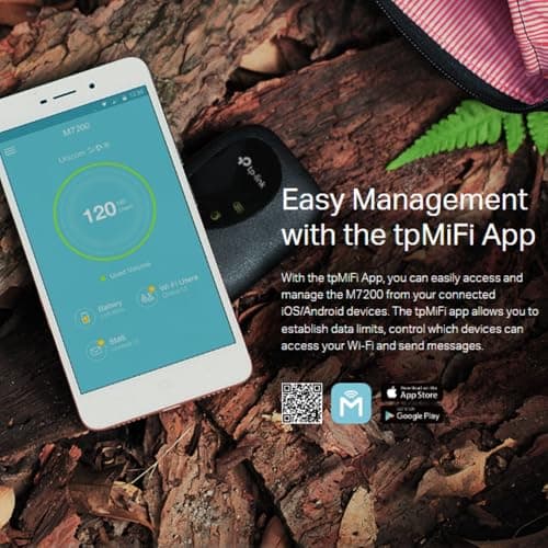 TP-Link 4G Cat4 LTE Travel Mobile Mi-Fi Hotspot, Connection with Up to 10 Devices, Compatible with Most of the Network, Rechargeable/Up to 8 hours life Battery, Easy Management with tpMiFi App(M7200) — view 3