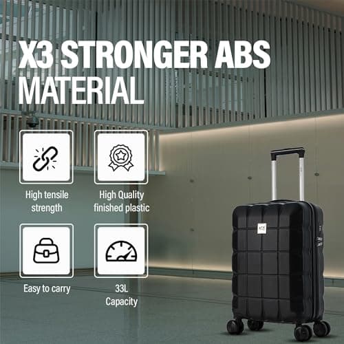 ATX Luggage 55x36x20cm Cabin Suitcase Super Lightweight Small Suitcase Approved for 100+ Airlines Including EasyJet, Ryanair, British Airways & Virgin Atlantic (Black, 21Inches, 33Liter) — view 3