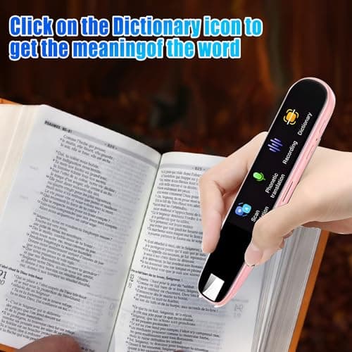 Gotrain Translator Pen Scan Translator Pen Online 112 Language Scan Reader Pen for Dyslexia Portable Translator Multifunctional Supports Speech & Scan to Text for Meetings, Learning, Travel (Pink) — view 2
