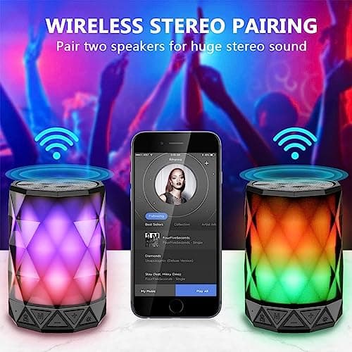 LFS Portable Bluetooth Speaker with Lights, TWS Stereo Pairing — view 3