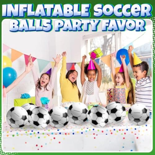 Inflatable Soccer Balls (Pack of 12)16-inch, Soccer Party Beach Balls Bulk — view 4