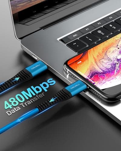 COOLSELL Short USB C Cable 50cm, 3Pack Silicone 60W Type-C Charger Cable — view 6