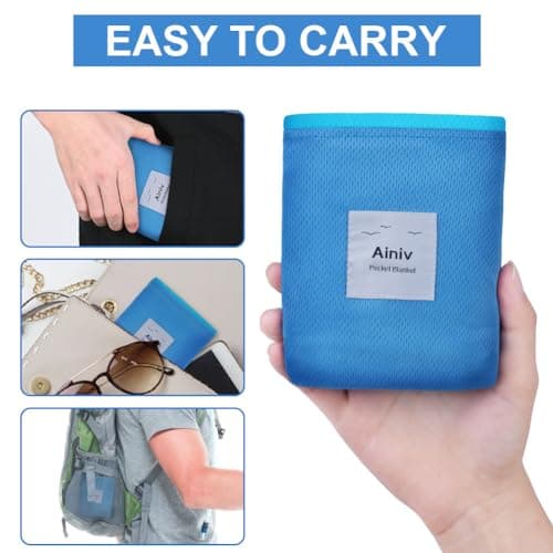 Ainiv Picnic Blanket, Mini Pocket Beach Mat 140 x 180 cm (3-5 People) — view 5