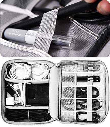 HCFGS Travel Cable Organiser Bag, Electronics Accessories Organizer Bag, Universal Carry Travel Gadget Bag for Cables, Power Bank,USB Drive, Charger Hard Disk (Gray) — view 5