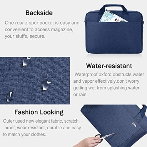 Voova Laptop Bag Case 17 17.3 Inch Computer Sleeve Messenger Bag, Blue — view 6