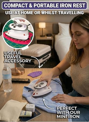 The Quilted Bear Mini Iron Rest - Mini Silicone Heat Resistant Iron Pads for General Crafts or Quilting Use with Four Mats Available (Pink) — view 3
