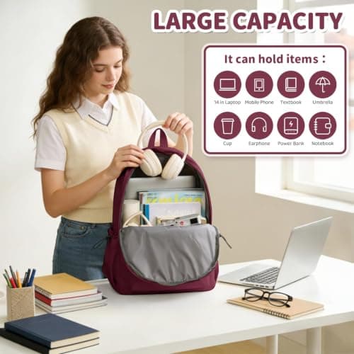 HYC00 School Backpack Secondary Women High School Bag for Teenager Girl Boy — view 5