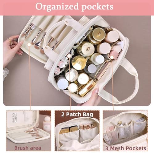 SYEXDZON Full Size Toiletry Bag, Multi-compartments Makeup Bag — view 4
