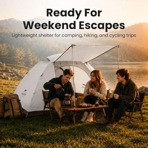 Naturehike Cloud-Creek Series 3 Person Tent – Lightweight Waterproof Camping & Backpacking Tent with Aluminium Poles, UPF50+ & Double Layer Design White — view 6