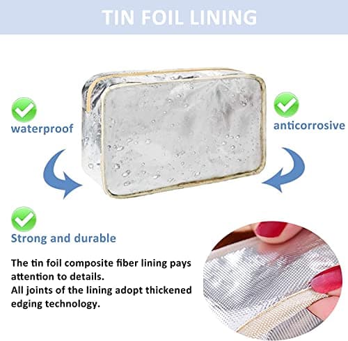 Toiletry Bag, Large Travel Hanging Make up Wash Bags, Portable Waterproof Cosmetic Bag, Light Blue White Bear Toiletry Kit, Bathroom Storage Case for Women Girls Ladies(Lemon) — view 3
