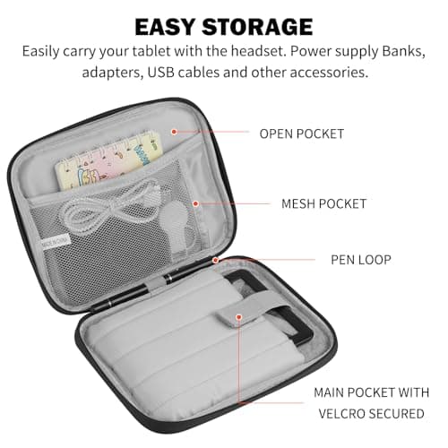 HoYiXi Universal Sleeve Bag for 6",6.8",7" Kindle Paperwhite/Colorsoft 2024-2012 Compatible with 6"-6.8" All-New Kindle/Kobo/Tolino/Sony,6" EReader with Anti-Drop Protective Cover,Black — view 4