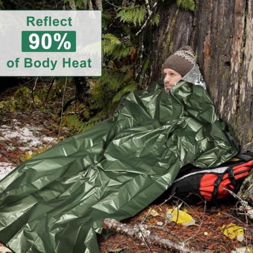 EEEKit 2Pcs Survival Sleeping Bag: Waterproof Mylar Emergency Bivvy Bag — view 4
