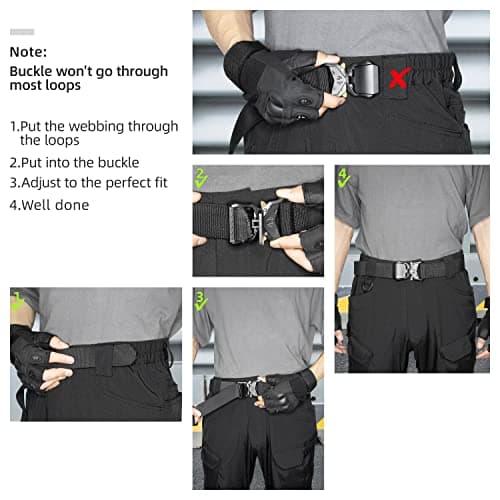 LXMY Tactical Belt,Work Belts for Men,Military Hiking Heavy Duty Belt for 1.5 Inch,Nylon Webbing Tool Belt,Gift With Quick Release Buckle — view 5